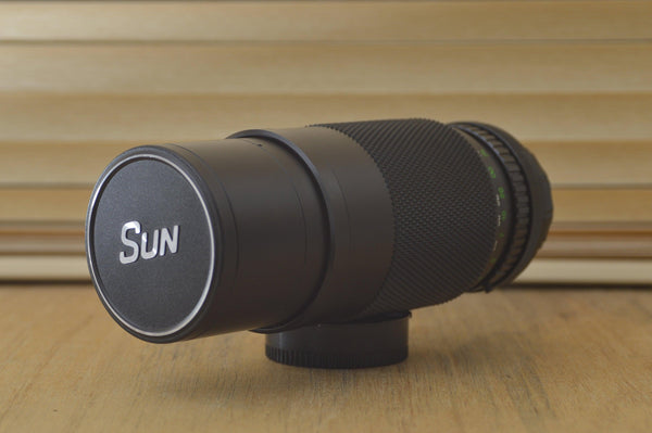 Lovely Sun FD 85-210mm f3.8 Auto Zoom lens. A lovely condition lens with great range. A wonderful addition to your vintage set up. - RewindCameras quality vintage cameras, fully tested and se