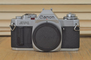 Beautiful Canon AV1 (body only). Lovely condition. These are perfect for beginners or those who want to explore vintage photography. - RewindCameras quality vintage cameras, fully tested and 