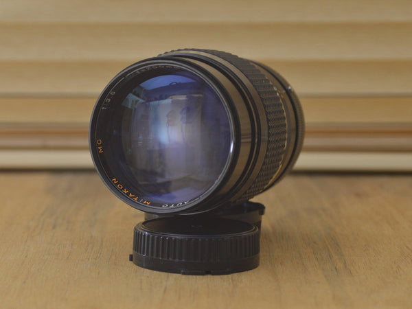 Gorgeous Mitakon MC 200mm f3.5 FD lens. Lovely macro setting, perfect for wildlife photography. Cleaned and Tested.A lovely add to your kit. - RewindCameras quality vintage cameras, fully tes