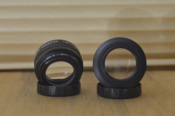 Gorgeous AICO Video 1.4X and 0.57X Tele converter set in case. A fantastic addition to any photographers kit. A beautiful bit of glass! - RewindCameras quality vintage cameras, fully tested a