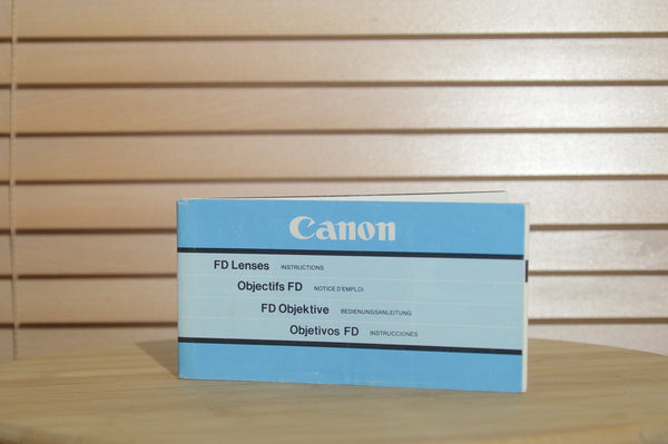 Selection of Vintage Canon FD Lenses Instruction Manuals. Ideal equipment for all levels of photographers - RewindCameras quality vintage cameras, fully tested and serviced