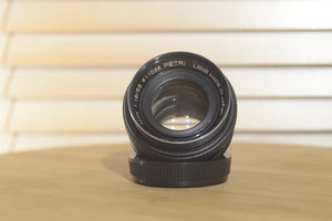 Petri 55mm f1.8 M42 lens.  Perfect for full frame conversation or vintage M42 SLR - RewindCameras quality vintage cameras, fully tested and serviced