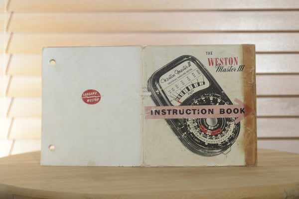 Selection of Vintage Weston Master Light Meter Instruction Manuals. Ideal for all levels of photographers. - RewindCameras quality vintage cameras, fully tested and serviced